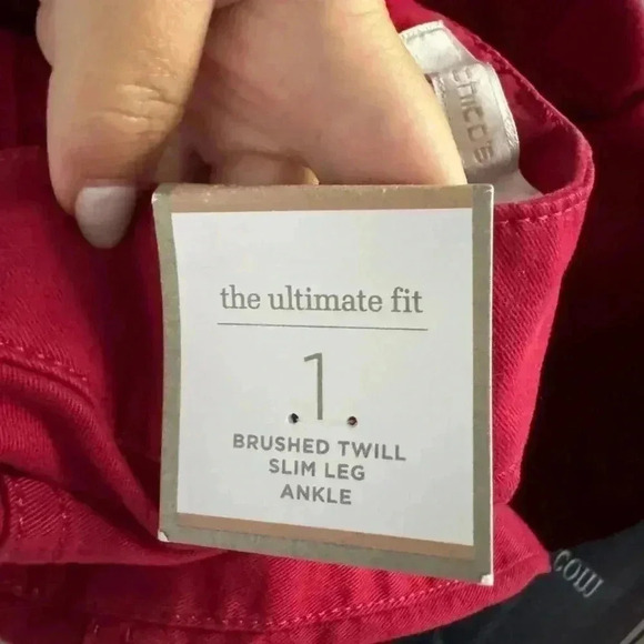 Chicos Red Brushed Twill Slim Ankle Pants - Picture 7 of 7